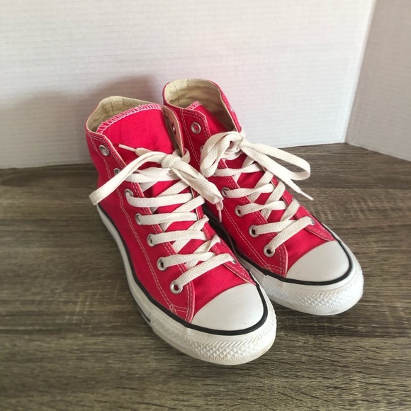 Hot Pink Unisex High Top Converse - Picture 1 of 13